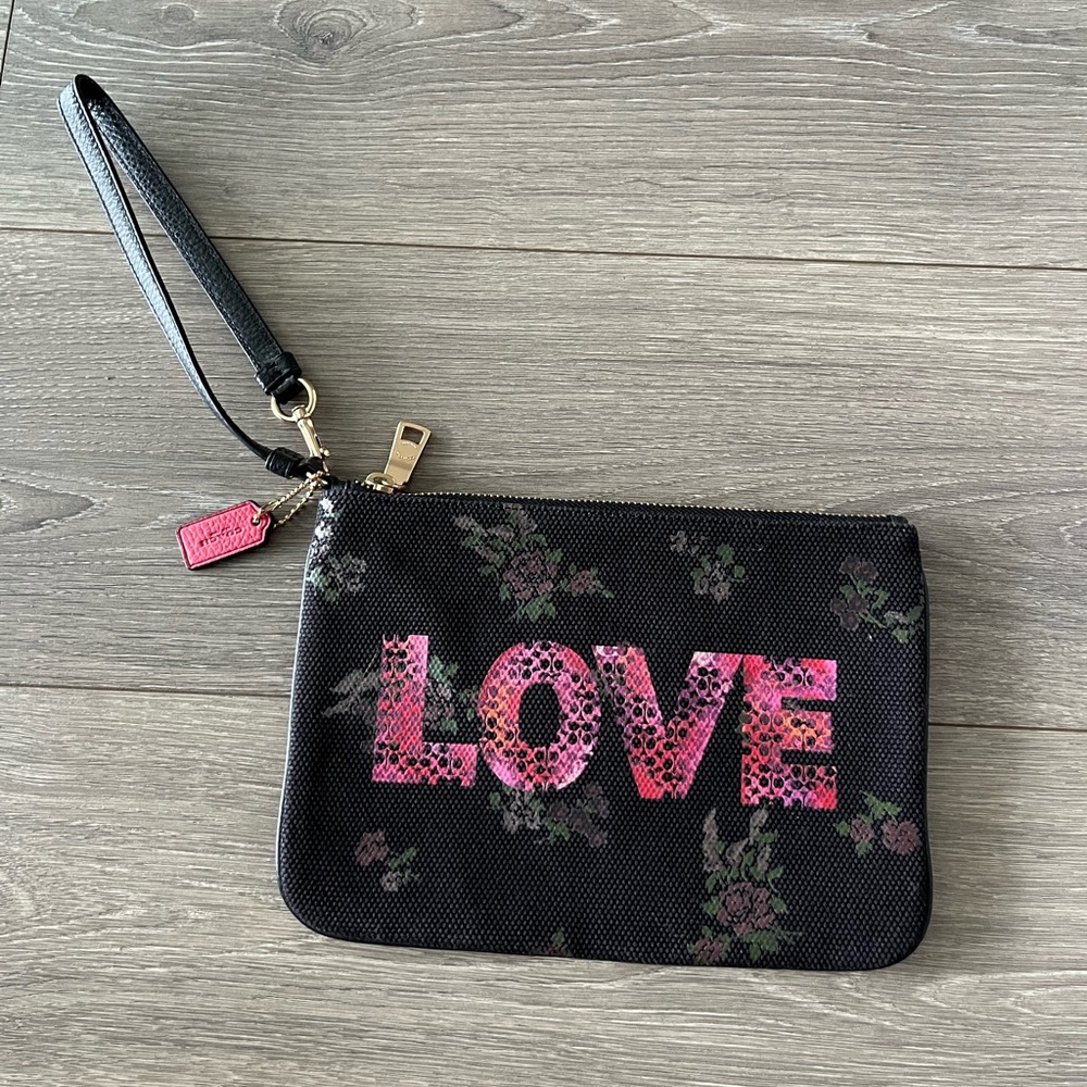 EUC Coach Black Hobo Bag Circa 2012 and Coach Love Large Wristlet Circa 2019 - Picture 3 of 16